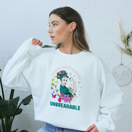Unbreakable Cervical Cancer Warrior Adult Sweatshirt
