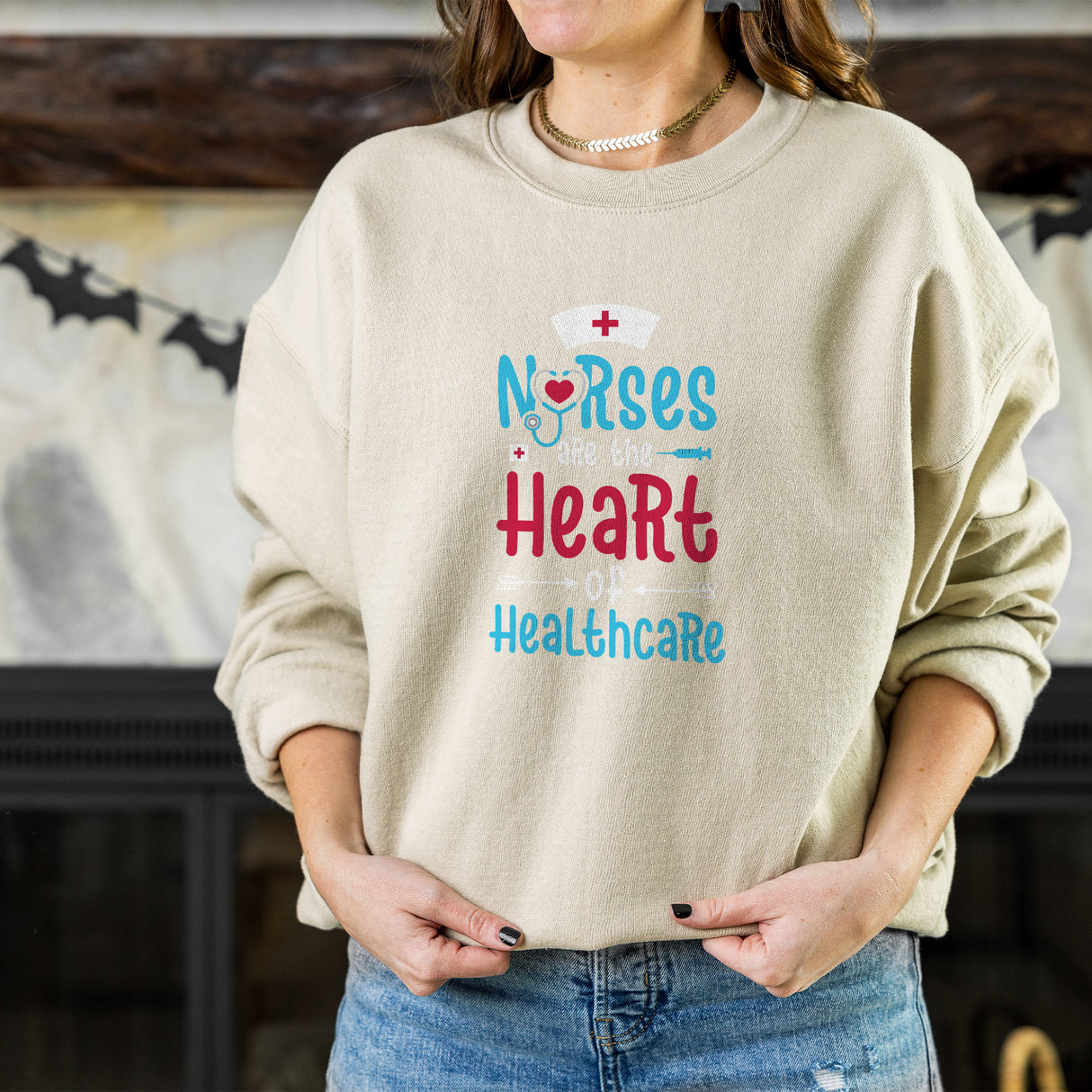 Nurses Are The Heart Of Healtcare Adult Sweatshirt