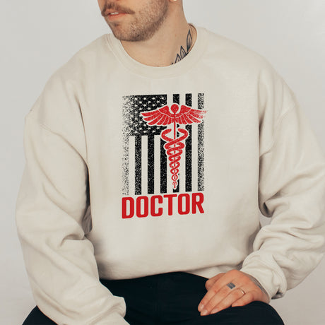 Doctor American Flag Unisex Adult Sweatshirt
