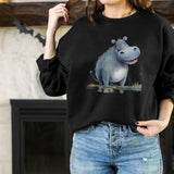 Smiling Hippo Adult Sweatshirt
