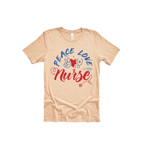 Peace Love Nurse Unisex Adult T-Shirt