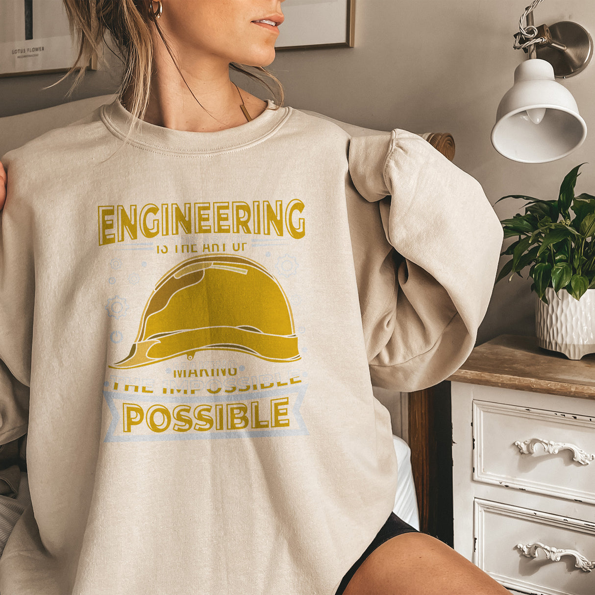 Engineering Is The Art Of  Making The Impossible Possible Adult Sweatshirt