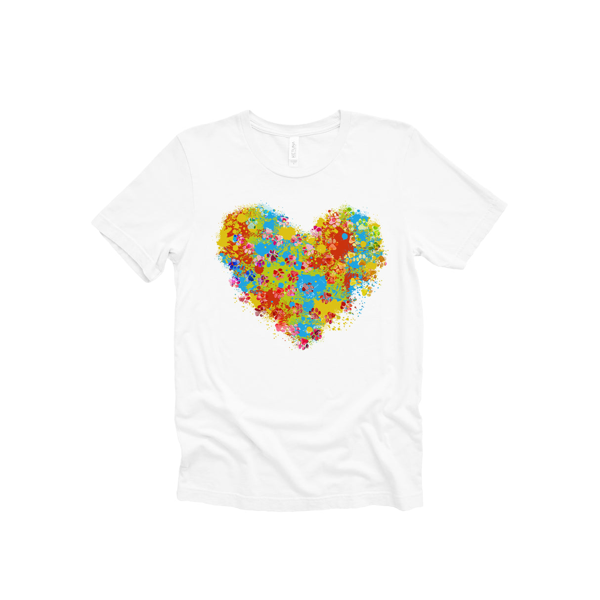 Heart With Paw Prints Adult T-Shirt
