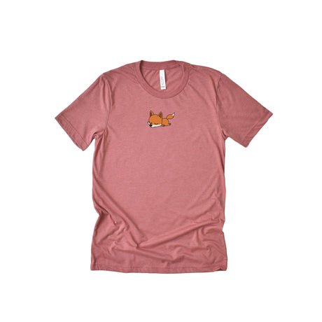 Lazy Fox Embroidery Adult Unisex T-Shirt