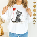 Cat With Heart Baloon Unisex Adult Sweatshirt