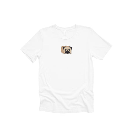 Lazy Pug Embroidery Adult Unisex T-Shirt