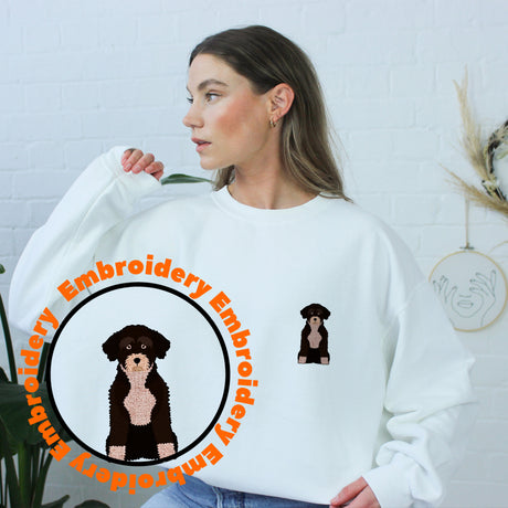 Portuguese Water Dog Embroidery Adult Unisex Sweatshirt