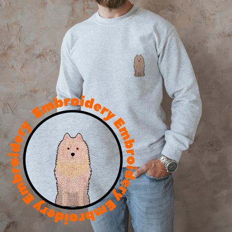 Samoyedo Dog Embroidery Adult Unisex Sweatshirt