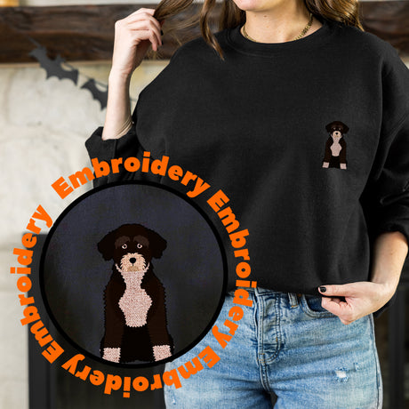 Portuguese Water Dog Embroidery Adult Unisex Sweatshirt