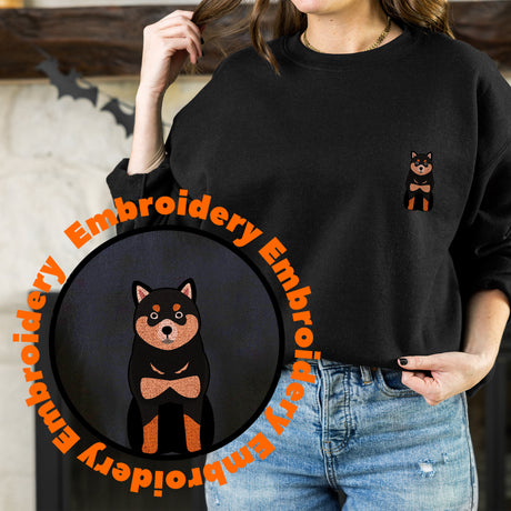 Shibainu Dog Embroidery Adult Unisex Sweatshirt