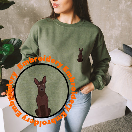 Xoloitzcuintle Dog Embroidery Adult Unisex Sweatshirt