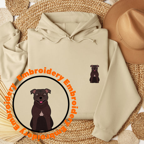 Stafford Shirebull Terrier Dog Embroidery Adult Unisex Sweatshirt