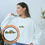 Lazy Dinosaur Embroidery Adult Unisex Sweatshirt