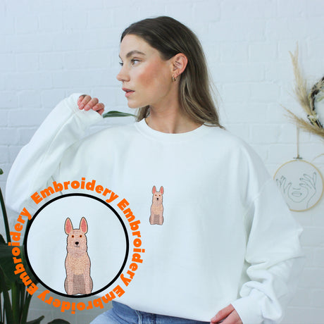 White Shepherd Embroidery Adult Unisex Sweatshirt