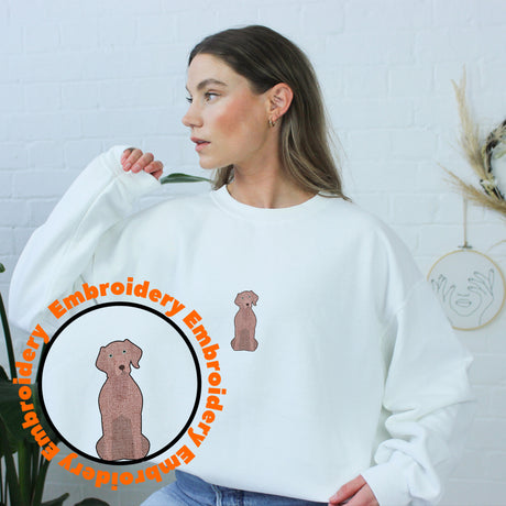 Weimaraner Dog Embroidery Adult Unisex Sweatshirt