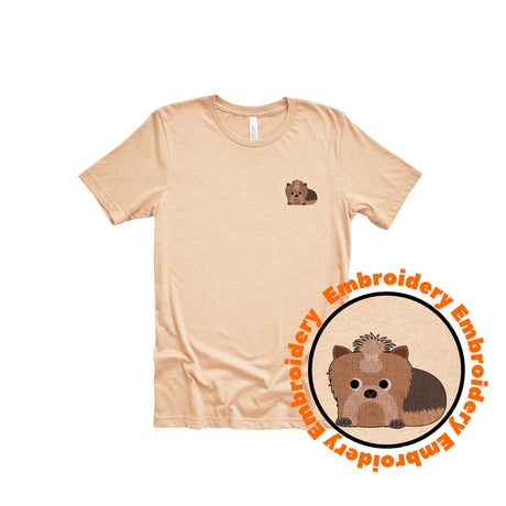 Lazy Dog Embroidery Adult Unisex T-Shirt