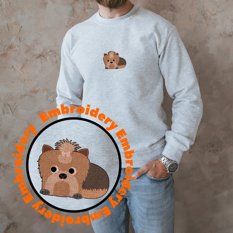Lazy Dog  Embroidery Adult Unisex Sweatshirt
