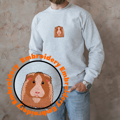 Texel Guinea Pig Embroidery Adult Unisex Sweatshirt