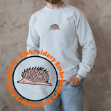 Lazy Hedgehog Embroidery Adult Unisex Sweatshirt