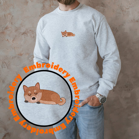 Lazy Dog Adult Embroidery Unisex Sweatshirt