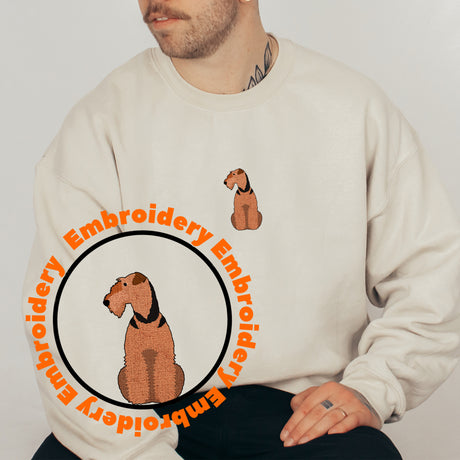 Airedale Terrier Dog Embroidery Adult Unisex Sweatshirt