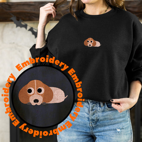 Dog Embroidery Adult Unisex Sweatshirt