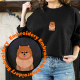 Pomeranian Dog Embroidery Adult Unisex Sweatshirt
