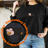 Lazy Penguin Embroidery Adult Sweatshirt