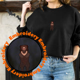 Sloth Bear Embroidery Adult Unisex Sweatshirt