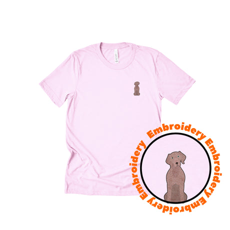 Weimaraner Dog Embroidery Adult Unisex T-Shirt
