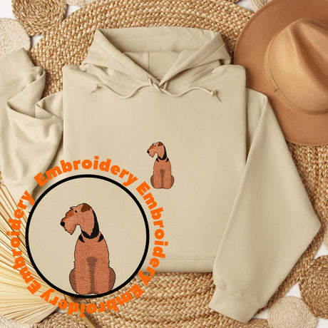 Airedale Terrier Dog Embroidery Adult Unisex Sweatshirt
