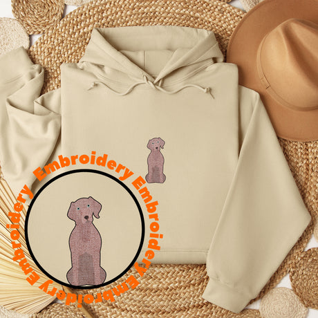 Weimaraner Dog Embroidery Adult Unisex Sweatshirt