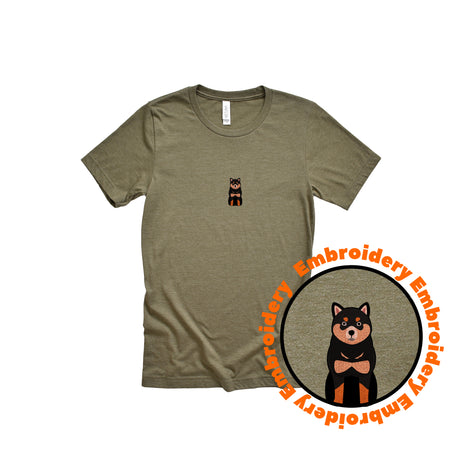 Shibainu Dog Embroidery Adult Unisex T-Shirt