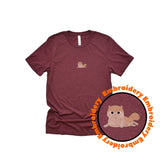 Cat Embroidery Adult Unisex T-Shirt