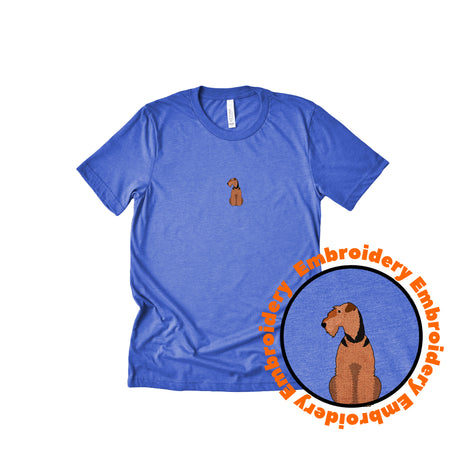 Airedale Terrier Dog Embroidery Adult Unisex T-Shirt