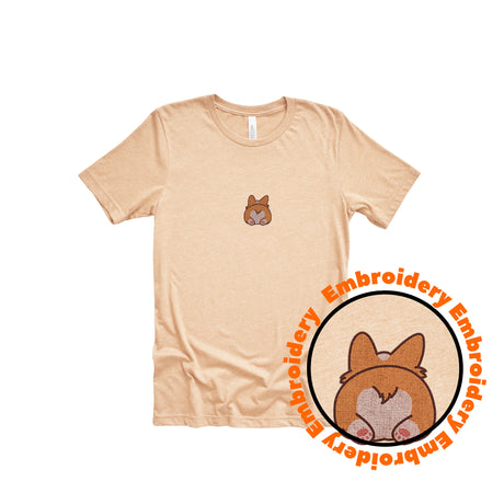 Lazy Dog Embroidery Adult T-Shirt