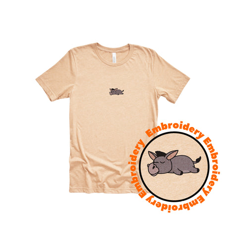 Lazy Donkey Adult Embroidery T-Shirt